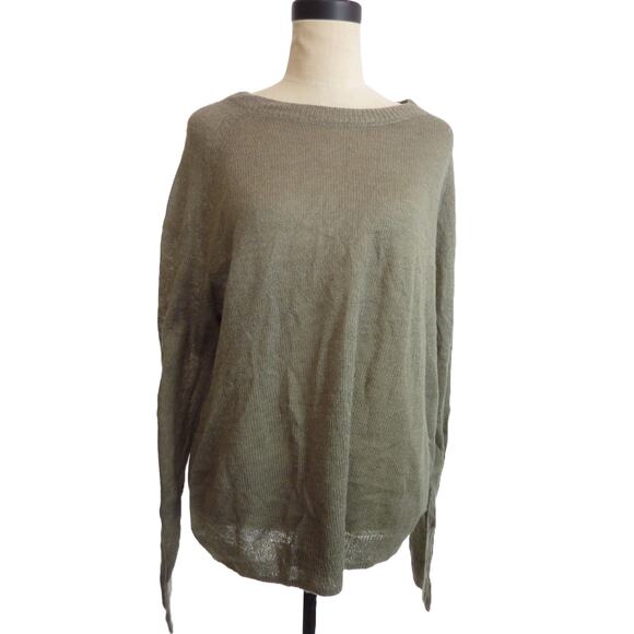 Zara Gray Green Knit Long Sleeve Sweater XL - Picture 1 of 6